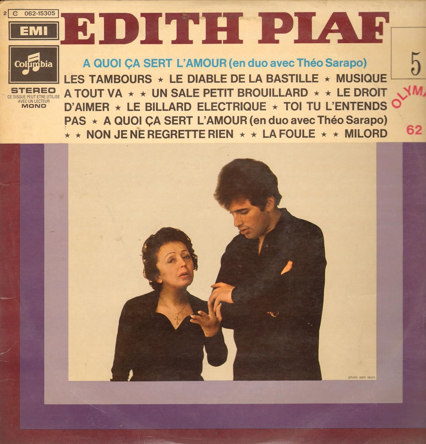 édith Piaf à Quoi ça Sert L Amour Edith Piaf 5 - Olympia 1962 - A Quoi CA Sert L'Amour [Vinyl LP]: Amazon