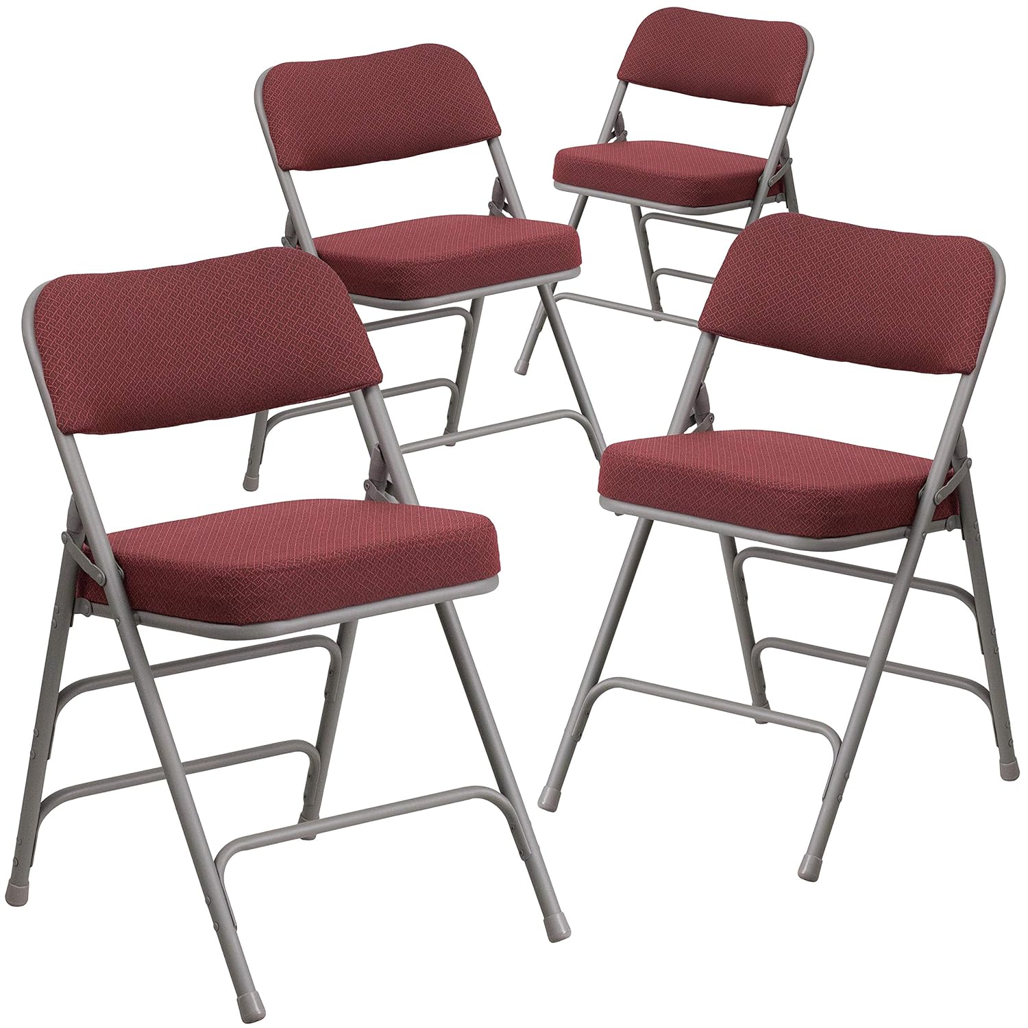 Hercules Series Premium Curved Triple Braced Double Hinged Burgundy Fabric Metal Folding Chair 4 Aw Mc3af Bg Gg Flash Furniture 4 Pk