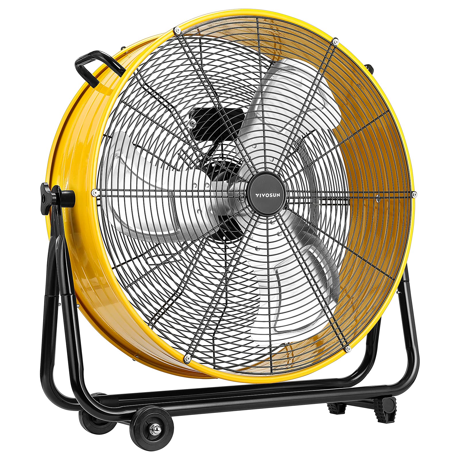 VIVOSUN 24 Inch Industrial Tilt Drum Fan Heavy Duty, 8540 CFM, High Velocity, Air Circulation and Cooling for Warehouse Factory Garage Workshop Use, 3 Speed, ETL Certified