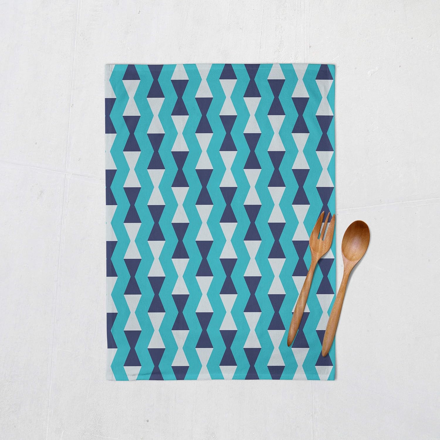 Amazon Com Turquoise Retro Dish Towel Blue Kitchen Towel Handmade