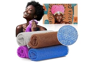 SPIRALSCGV African Net Sponge Exfoliating Body Scrubber - 4 Pieces Long Bath Sponge for Shower, Back Cleanser Smoother, Natural Exfoliation, Gentle for Sensitive Skin, Daily Use(Brown, Blue, Purple,Grey)