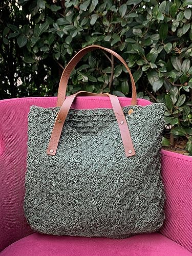 green crochet bag