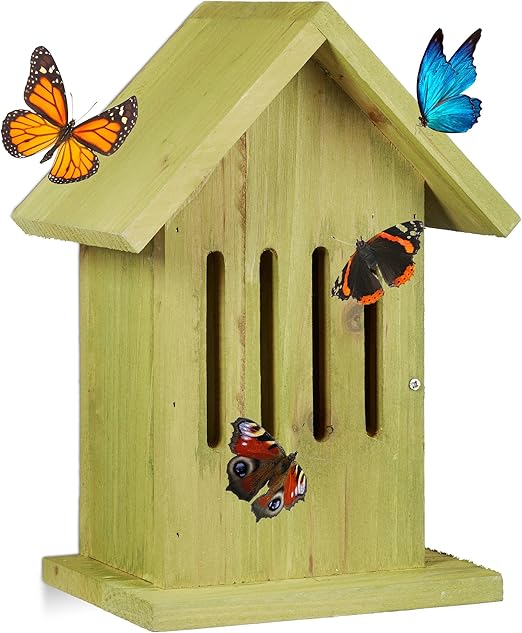 Relaxdays Caja para Mariposas, Verde, 12x18.5x25.5 cm, 10020741_53: Amazon.es: Jardín