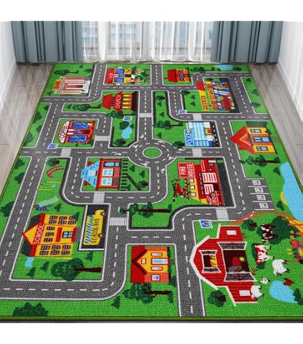 Tapis De Jeu Urbain + Taxi Alliage 1:36 - Lumière Et Son - Circuit Ville Antidérapant - Cadeau Éducatif Garçon