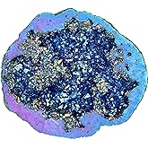 mookaitedecor Angel Aura Quartz Geode Stone Titanium Coated Natural Rock Crystal Cluster Specimen for Reiki Healing Meditation Home Decor 0.22-0.44 LB, Colorful