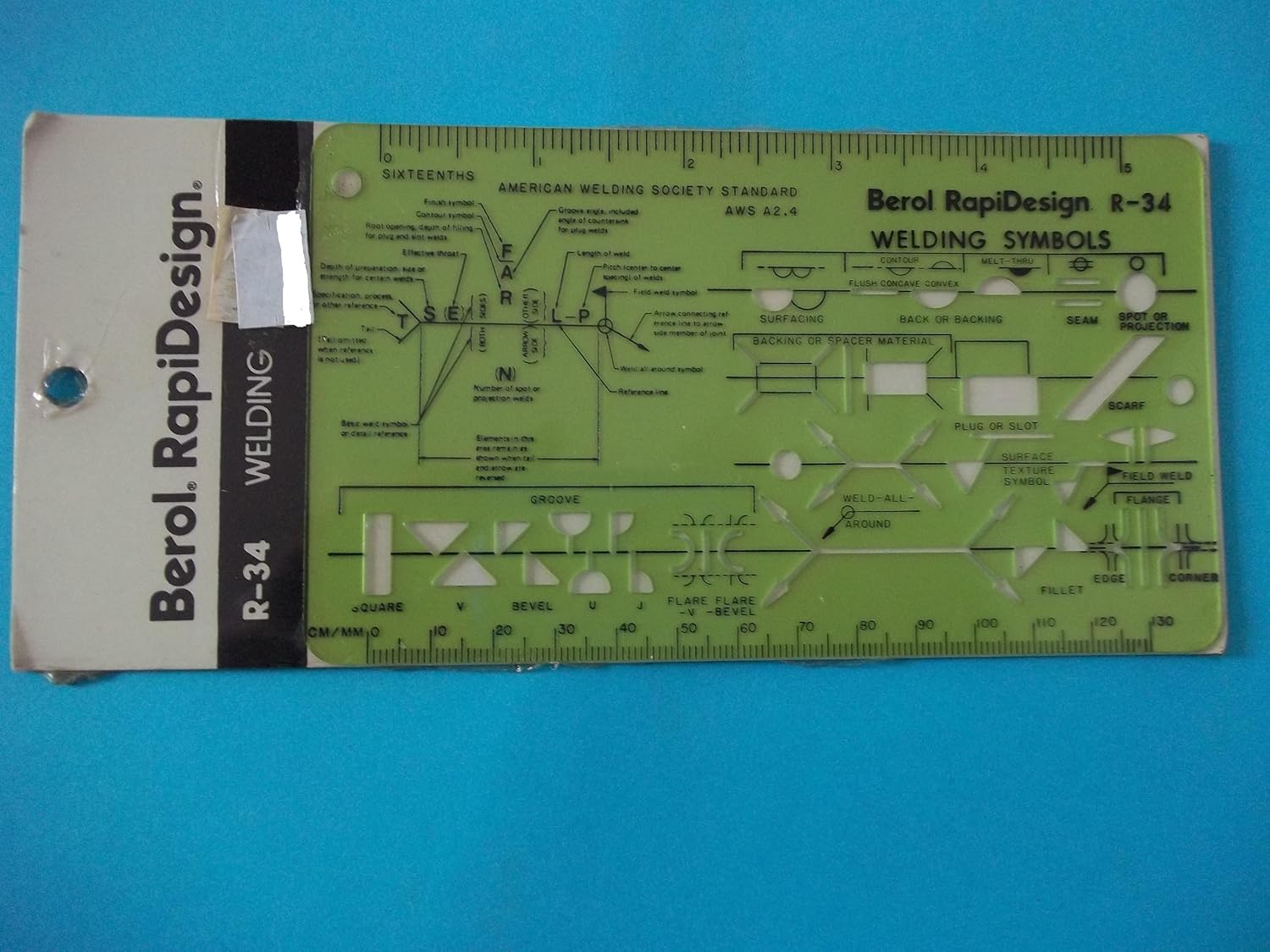 Berol RapiDesign R-34 Technical Drawing Template Welding AWS A2.4 Made in USA : Technical Drawing Templates : Office Products