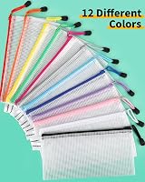 Smarpau A6 Mesh Document Bag 36Pcs Clear Pencil Case Zipper Bags 12 Colors view 4