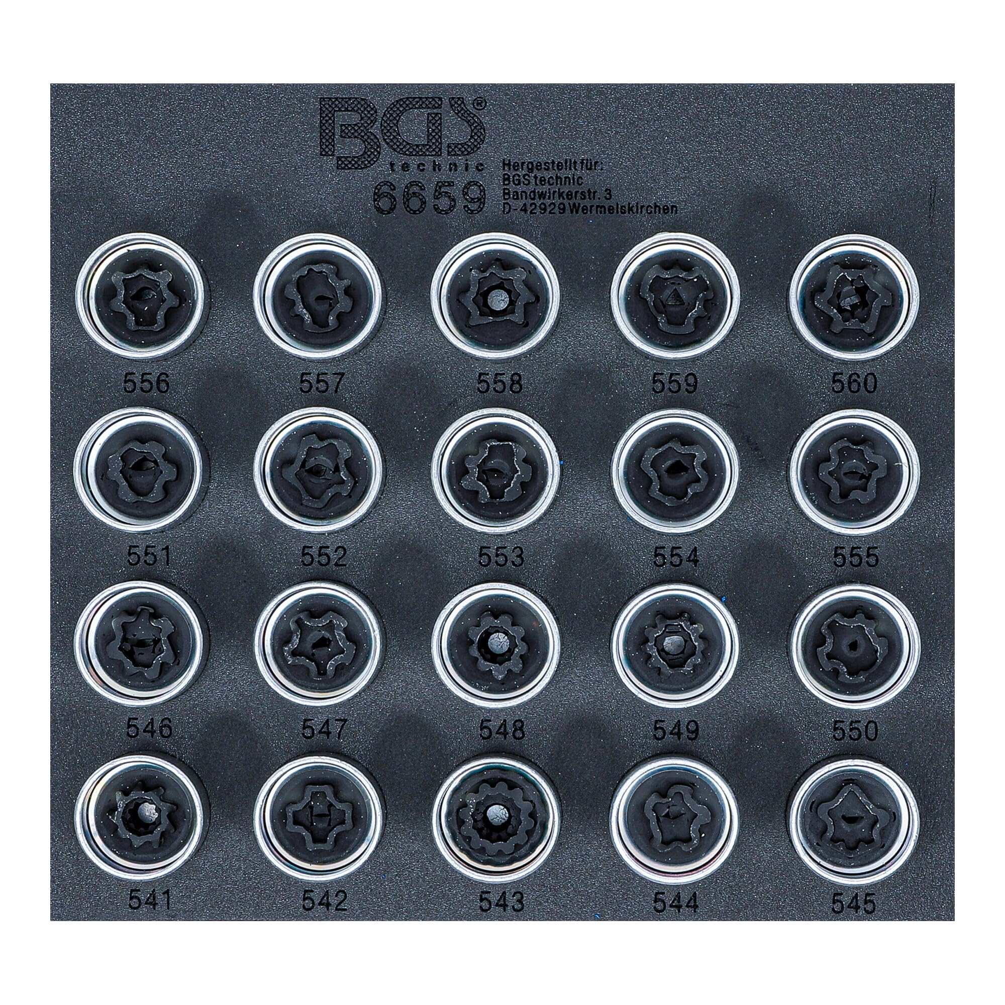 BGS 6659 | Tool Tray 1/6: Rim Lock Socket Set for VAG | 20 pcs.