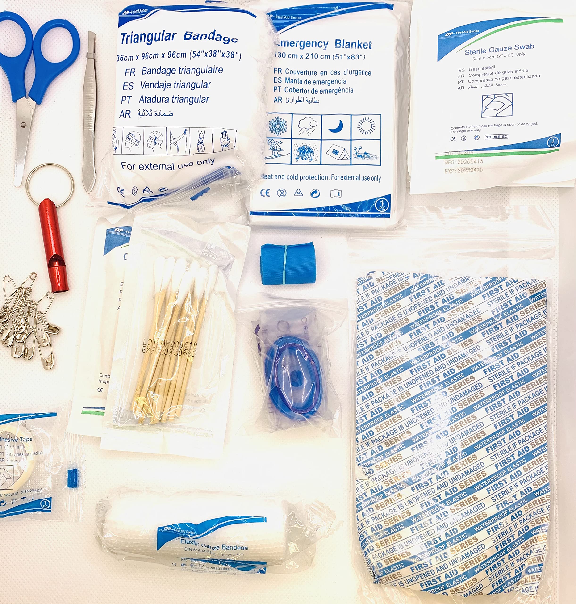 TerraWest First Aid Kit Resupply (108 Pieces), Essential First Aid Supply, Emergency Blanket, Scissors, Disposable CPR Mask, Sports, Outdoors, Vehicle and More