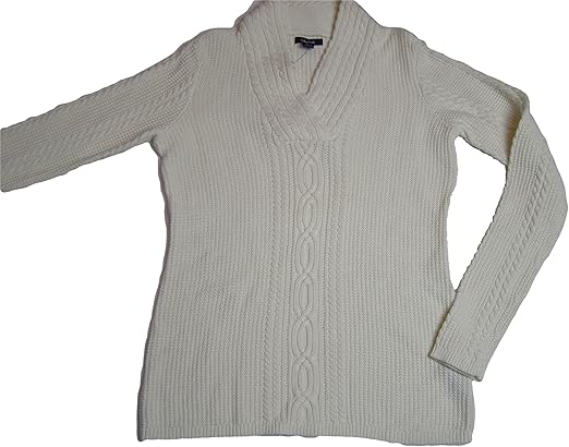 womens ivory cable knit sweater