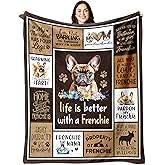 puekrtoa French Bulldog Gifts Blanket, French Bulldog Gift for Women/Lovers/Owners, Frenchie Bulldogs Mom Present Ideas, Frenchie Themed Throw Blanket 60"X50"