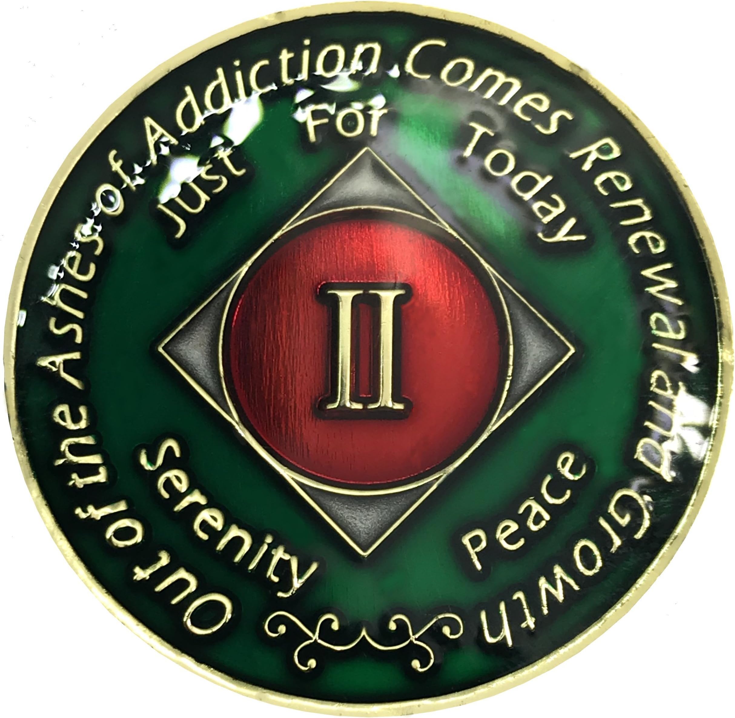 NA AA 2 Year Clean Time 14K Gold & Epoxy Tri Plated,Coin, Medallion | Simply Minimal