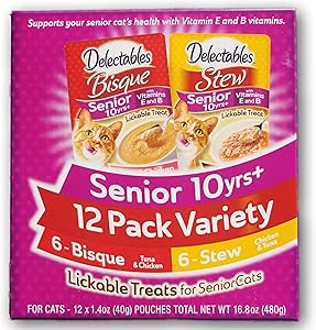 Delectables Senior 10 Years+ Variety Pack of 12. (6) Bisque and (6) Stew