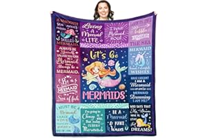 Solzien Mermaid Gifts for Girls/Women Blanket 50"x40", Mermaids Gifts for Girls/Daughter/Niece for Party Favors/Birthday Decorations