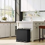 SONGMICS 318 L Kitchen Waste Bin with 3 Compartments and Pedal LTB54B view 2