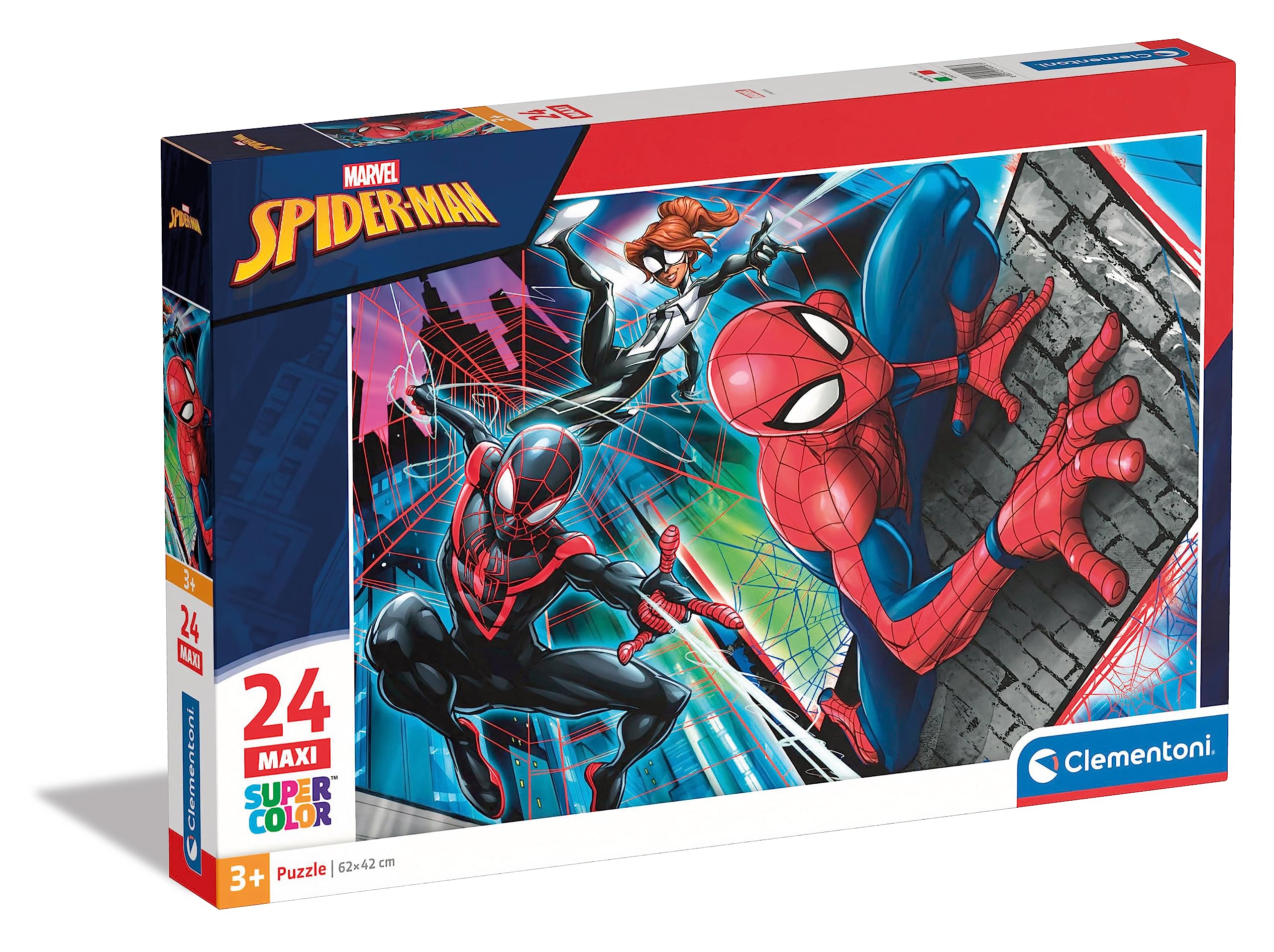 Clementoni - 24497 - Supercolor Puzzle for children - Spiderman - 24 Maxi Pieces