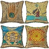 (RB) Tarot The Star Flannel Throw Pillow Case, 18 x 18 Inch Set of 4, Daughter Sister Astrology Tarot Lovers Gifts, Mom, Wife Gifts, Tarot Art Decor Cushion Cover for Sofa Bed Girl Room College Dorm
