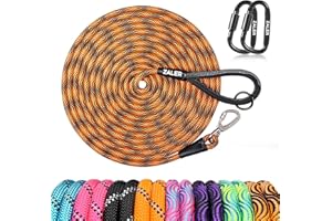 ZALER Long Dog Leash, 50 feet 30ft 20ft 15ft 10ft Dog Training Lead, Heavy Duty Check Cord Recall Leash for Dogs Training, Playing, Camping, or Backyard (10FT, Black Orange)