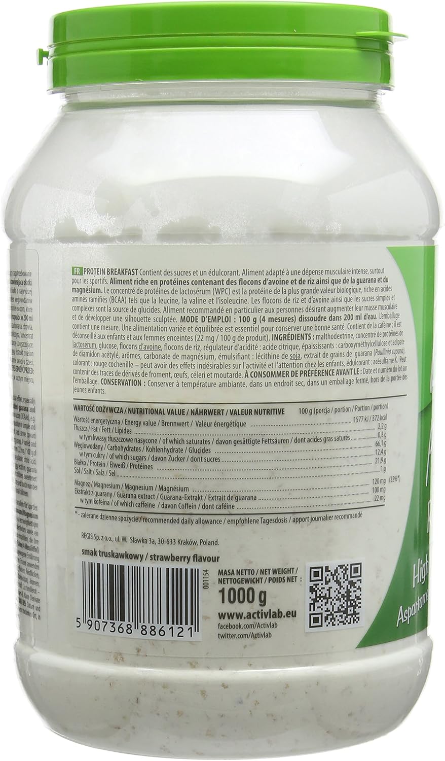 Activlab 1000 g Strawberry Protein Breakfast, 1000g - Image 4