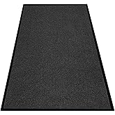 Front Door Mat, 3' x 6' Commercial Floor Mat, Heavy Duty Welcome Mat, Rubber Backing Non Slip Doormat for Entryway (Black, 3x6FT)