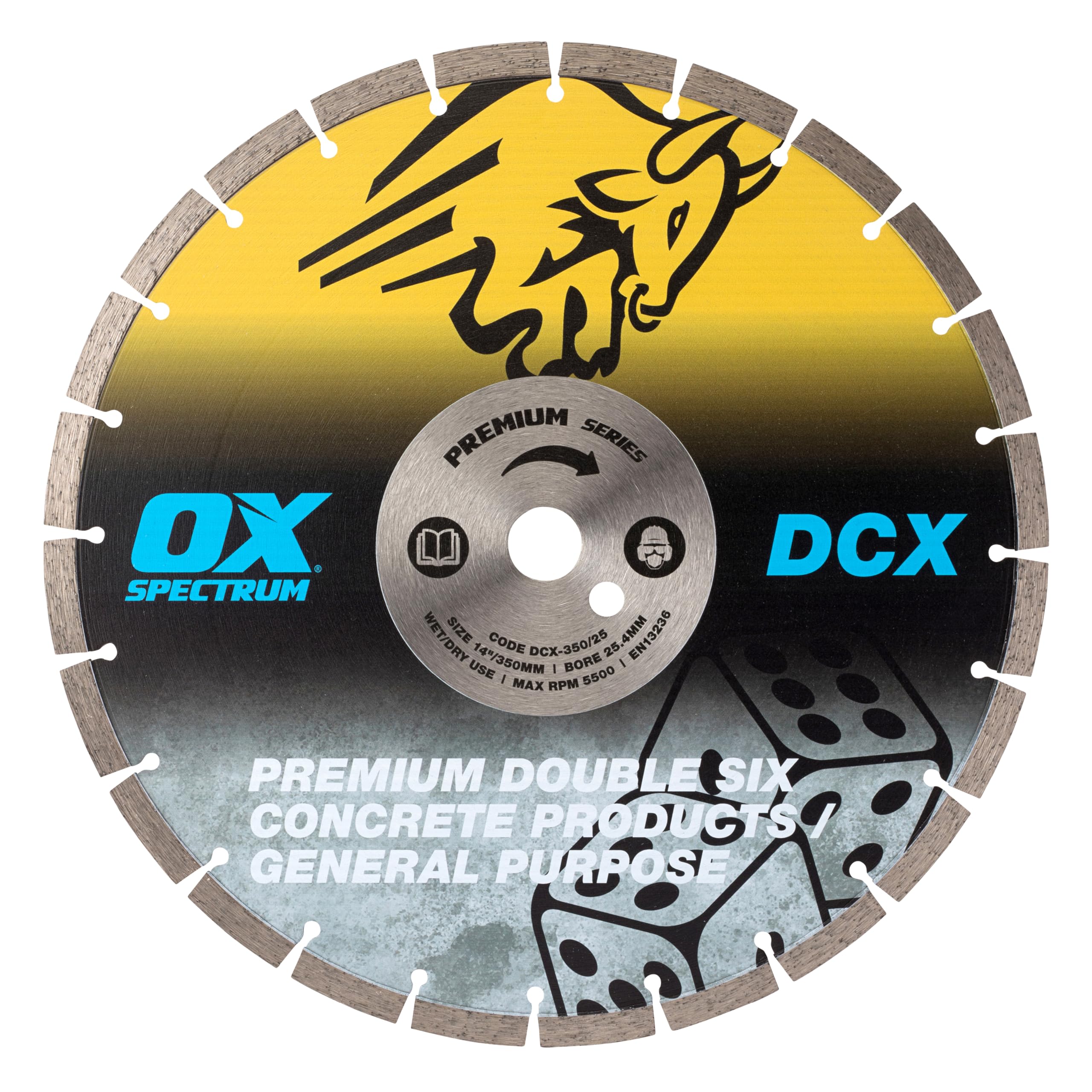 OX Spectrum Premium Double Six Diamond Blade - GP - 350/25.4mm