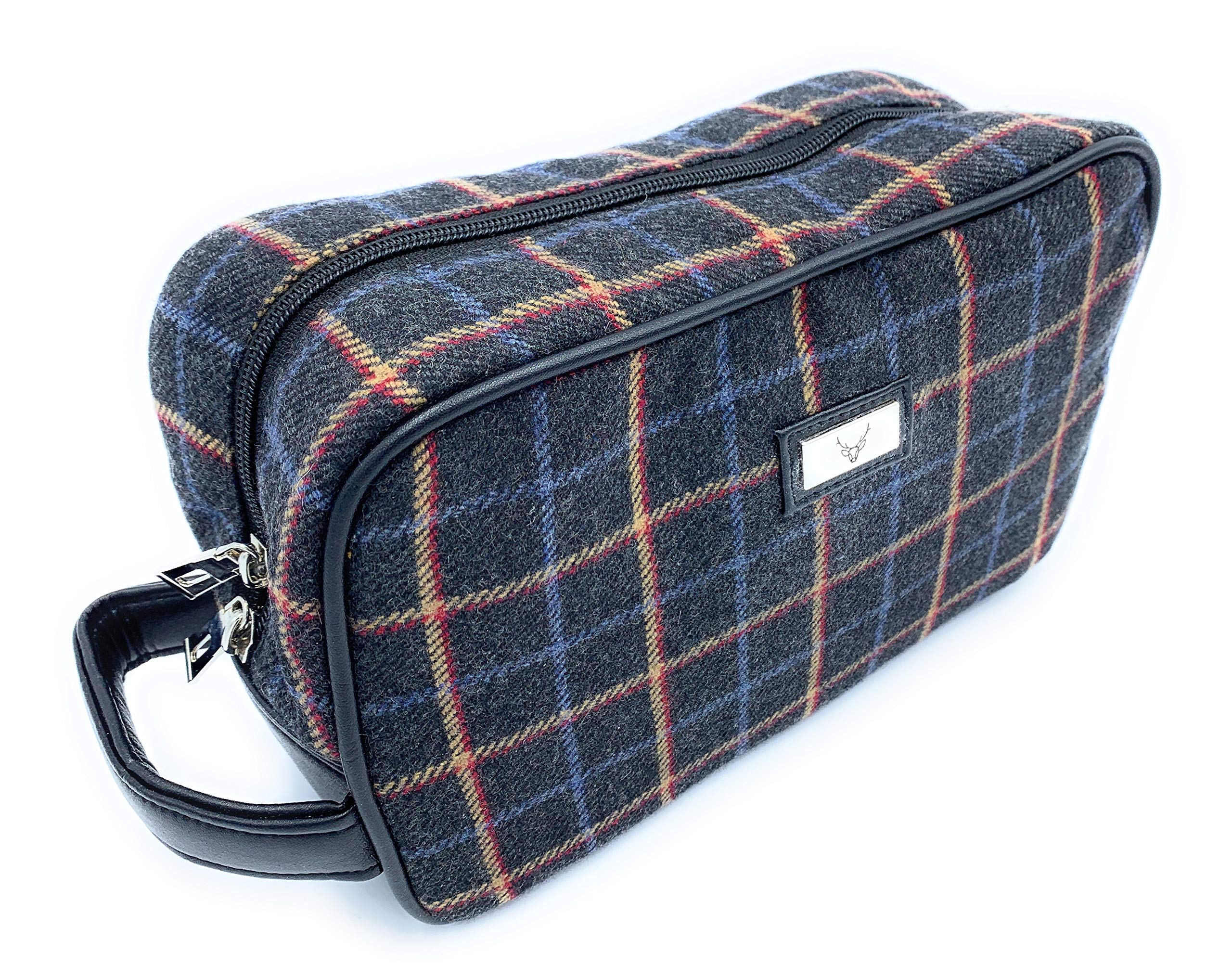 Tweed Wash Bag Toiletry Bag (Black Check)