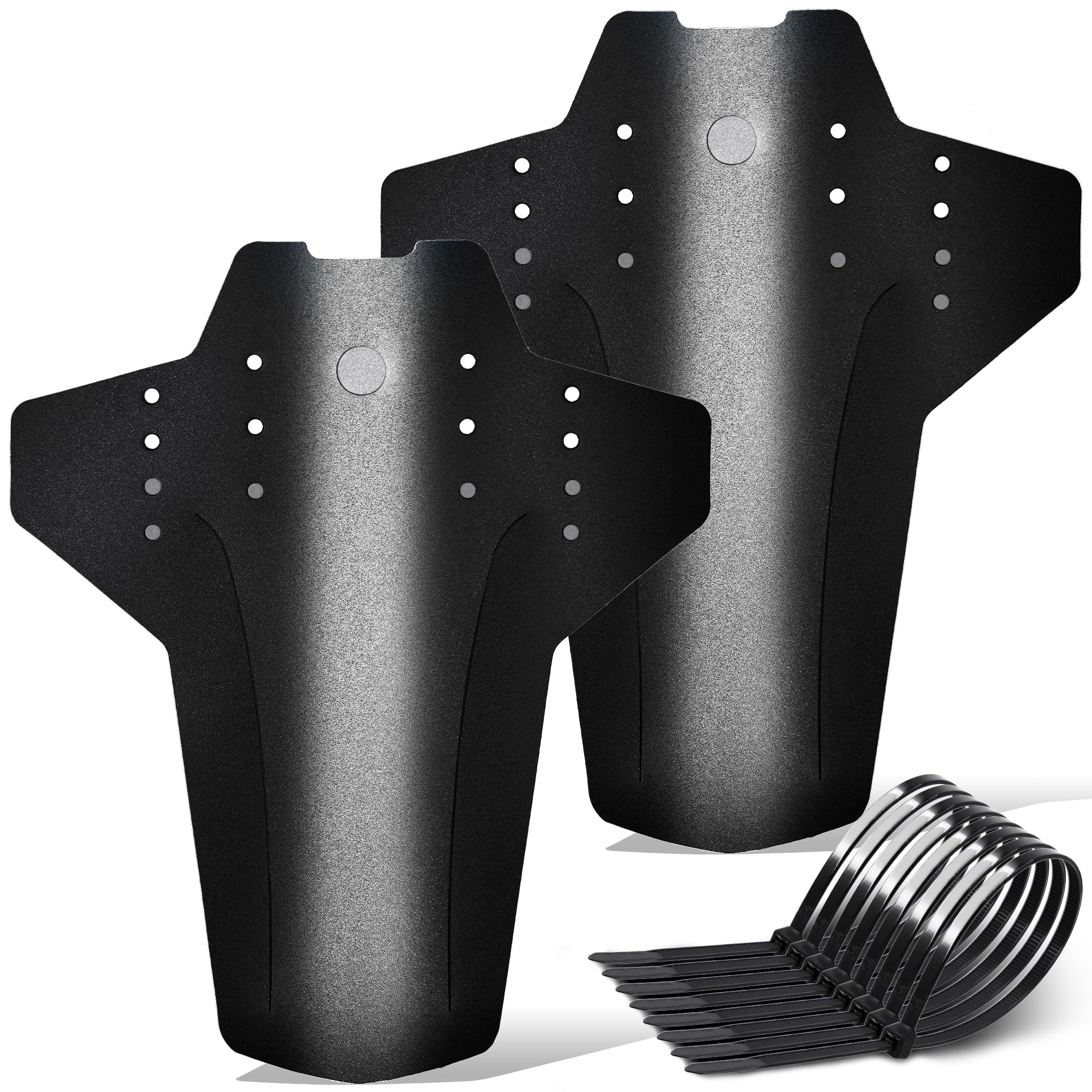 FETESNICE Pack of 2 MTB Mudguard Bicycle Mudguards Mountain Bike 29 Inch Carbon Fibre Texture Front and Rear Universal Sport Mountain Bike Bicycle Mudguard with 10 Cable Ties