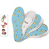 Kaps Sweet Steps, Shoe Insoles Set for Kids with Colorful Temporary Tattoos, 3 Pair Pack, Insole Replacement Set, Soft and Cushioned Support for Walking, Running, and Play (Blue)