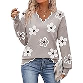 Zeagoo Women's 2026 Fall V Neck Sweater Casual Long Sleeve Lightweight Ribbed Knit Pullover Sweaters Dressy Casual Tops
