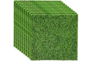 Shindel 10 Packs 6" x 6" Fake Grass Decor, Artificial Grass for Crafts, Fairy Garden Turf, Diorama Supplies Miniature Lawn Mat, Dollhouse Ornament DIY Decoration
