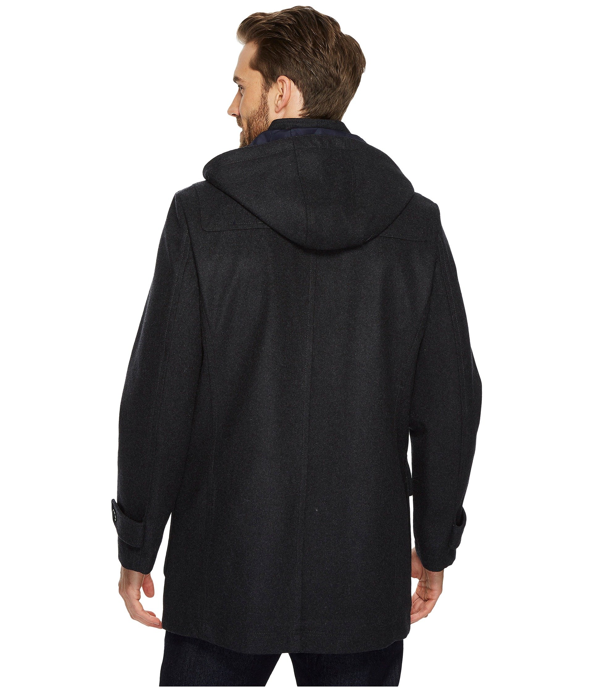 Nautica Men's Hooded Wool Toggle Coat Nautical Fashions