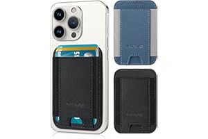 HIWE 2 Pack Phone Card Holder, Premium Leather Phone Wallet Stick On, Strong Adhesive Cell Phone Pocket Credit Card Holder for Back of Phone Compatible with iPhone, Samsung & Most Smartphones, Fit 7 Cards