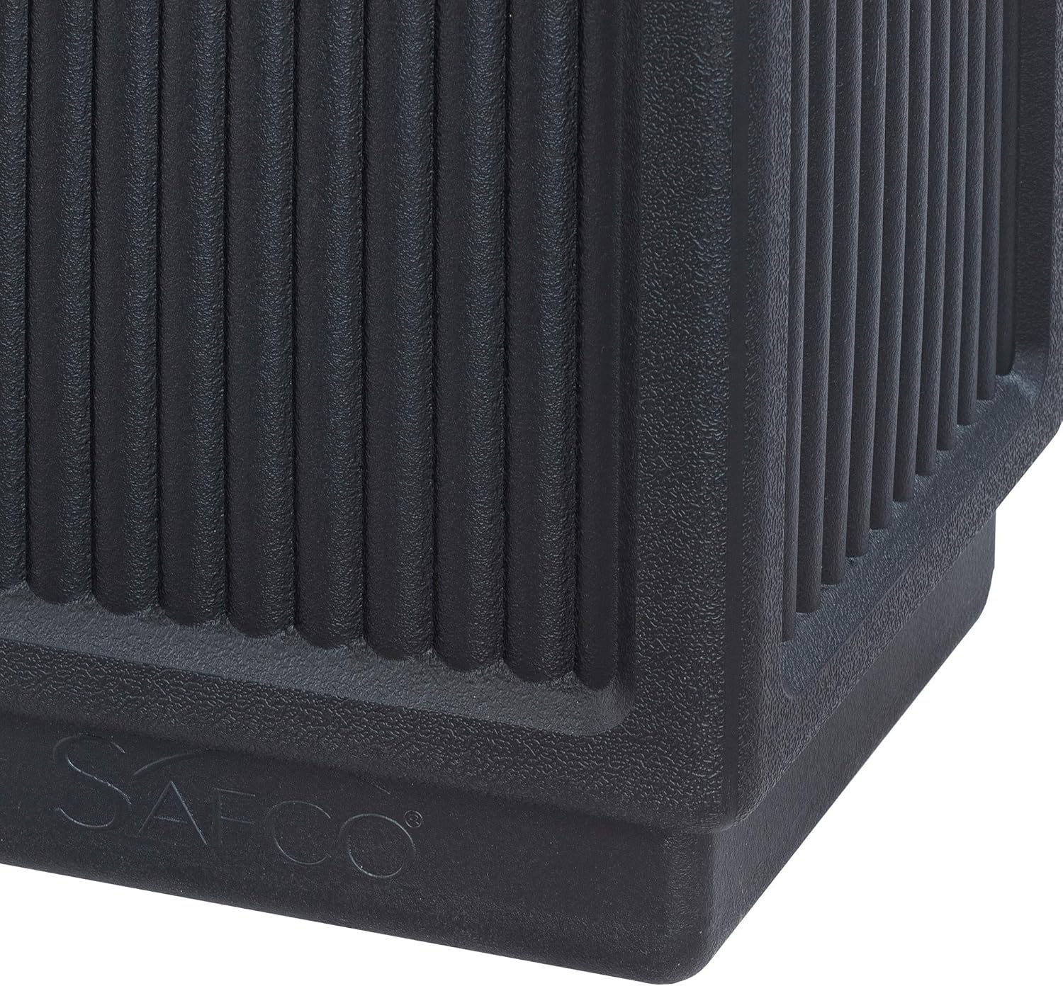 Safco Products Canmeleon Outdoor/Indoor Recessed Panel Trash Can with Ash Urn 9474BL, Black, Decorative Fluted Panels, Stainless Steel Ashtray, 15 Gallon Capacity: Office Products