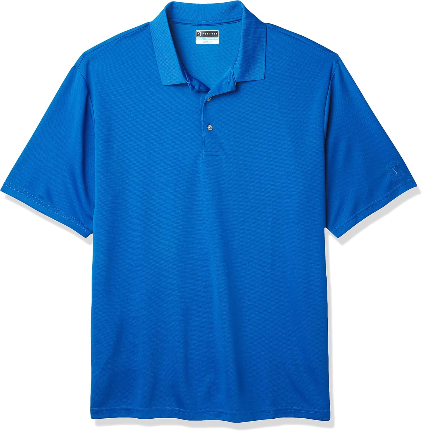 PGA TOUR Men's Airflux Solid Mesh Short Sleeve Golf Polo Shirt: Clothing