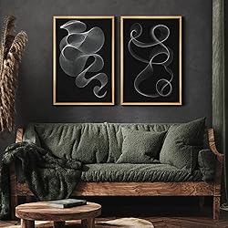 MUDECOR Framed Canvas Print Wall Art Set White