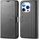 TUCCH Case Wallet for iPhone 15 Pro, RFID Blocking [4 Card Holder] Kickstand [Shockproof TPU Inner Shell] PU Leather Magnetic Protective Flip Cover 6.1" 2023, Black