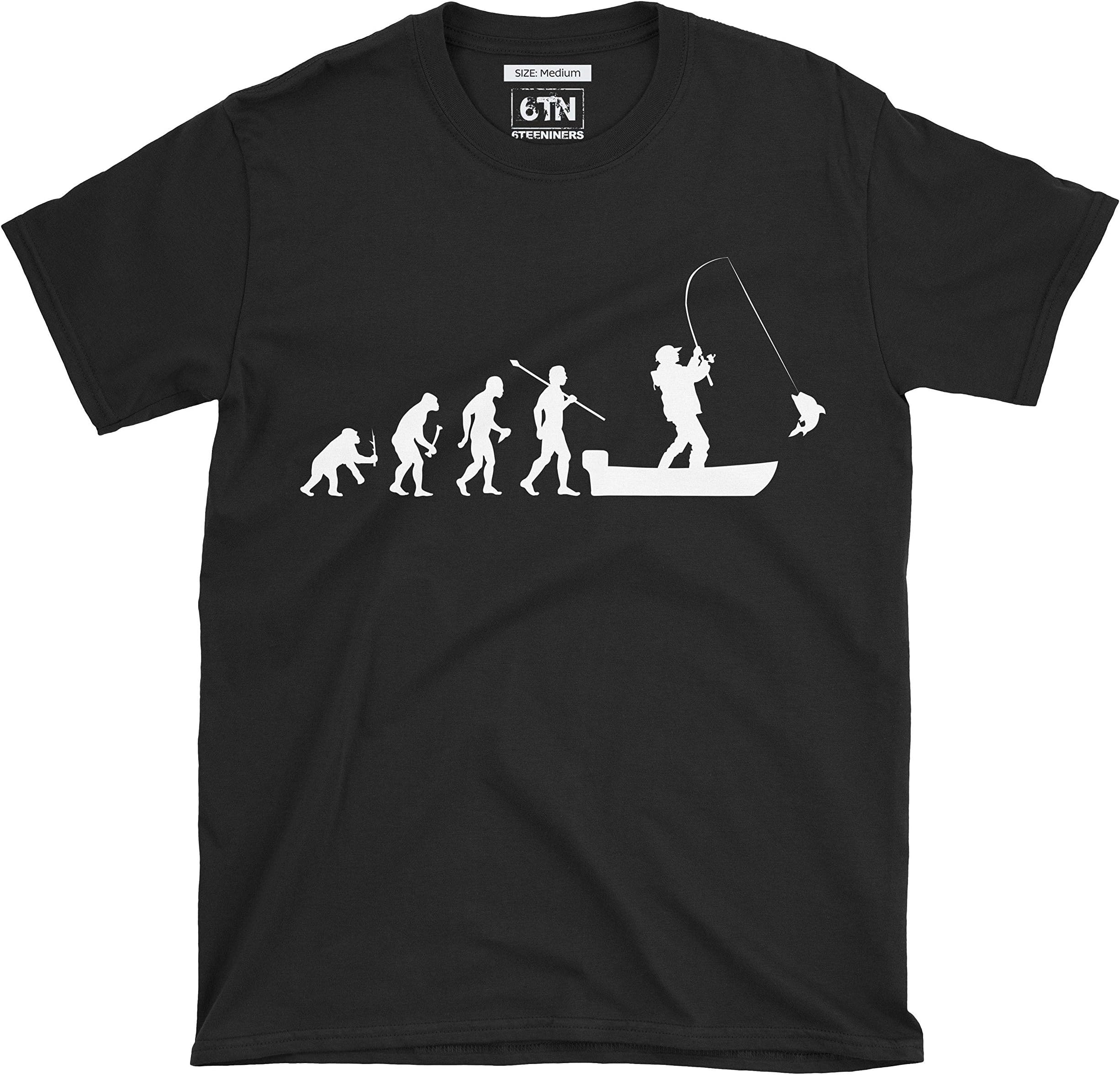 Mens The Evolution of Man to Boat Fishing T Shirt