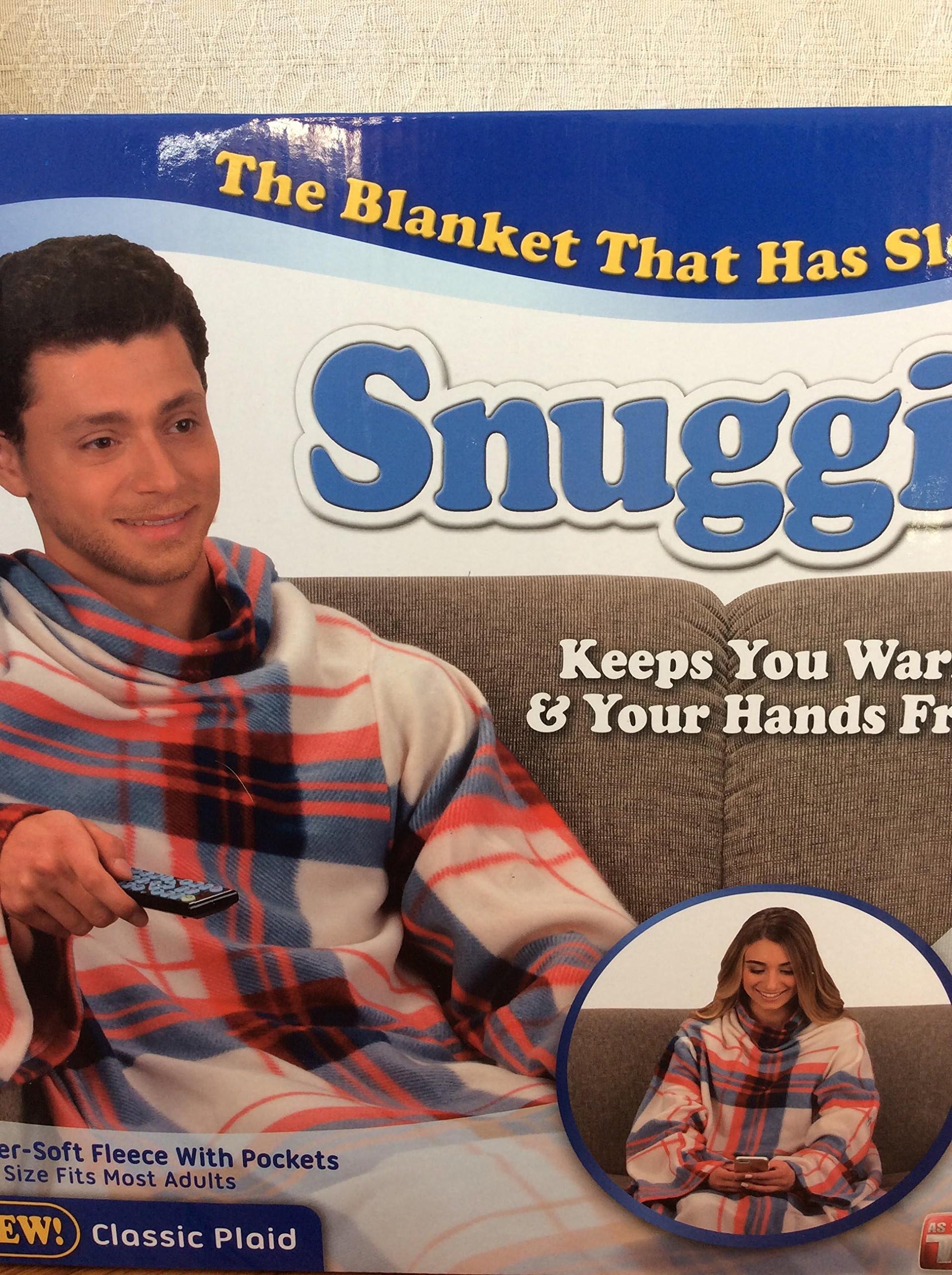 Snuggie Blanket with sleeves (One size, Plaid) Pricepulse