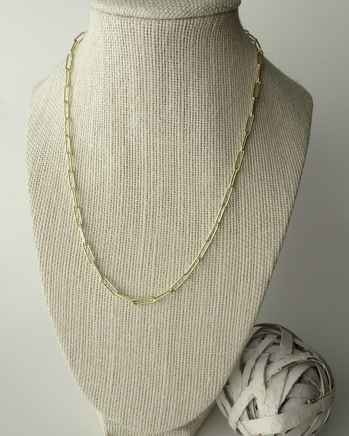 Trendy 14k Gold Filled Paper Clip Necklace for Women Handmade