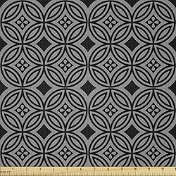 Ambesonne Black and Grey Fabric by The