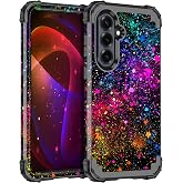 Miqala for Galaxy S26 Plus Case,Glow in The Dark Three Layer Heavy Duty Shockproof Protection Hard Plastic Bumper+Soft Silicone Protective Case for Samsung Galaxy S26 Plus 5G,Colorful Sky