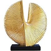 Modern Abstract Round Decorative Sculpture , Dining Living Room Desk Decor,Geometric Home Decor Statues,Shelf Top Decor Aesthetics,making it perfect for placing coffee tables or office shelves,golden