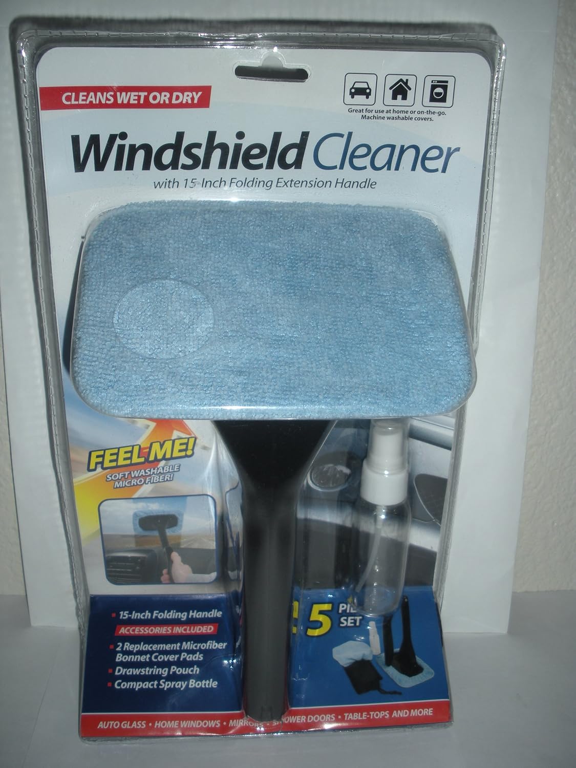 Windshield Cleaner with 15inch Folding Extension Handle