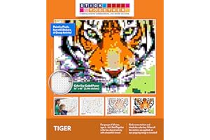 STICKTOGETHER Huge Mosaic Puzzle Poster Kits | Group Project | No Mess Paint by Sticker | Stay at Home Activity | Classroom | One Sticker at a Time! | Large Tiger | Learning Fun | 40” X 36” Giant Poster