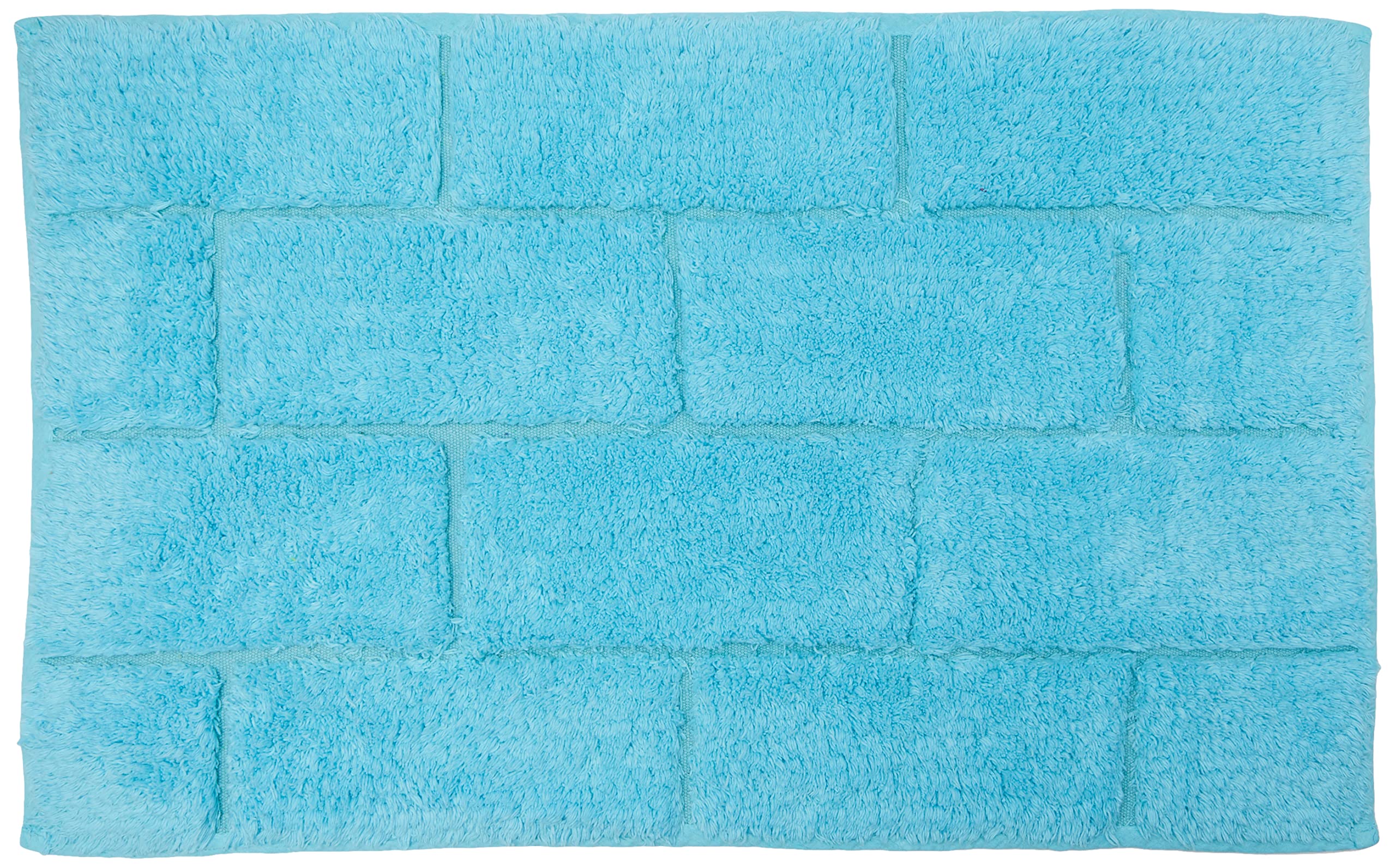 Rapport Tile Bath and Pedestal Mat Set, Cotton, Aqua