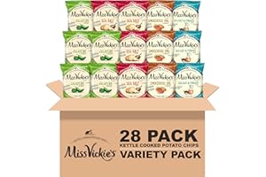 Miss Vickie's Kettle Cooked Potato Chips, Variety Pack, 1.375 Ounce (Pack of 28)