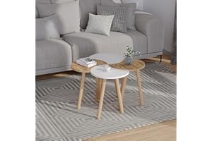 JV Home Quadruble 4pcs Nesting Table 30 inch Coffee Tables Stylish | Modern Tables de Chevet Low Nesting Side Table Living Ro