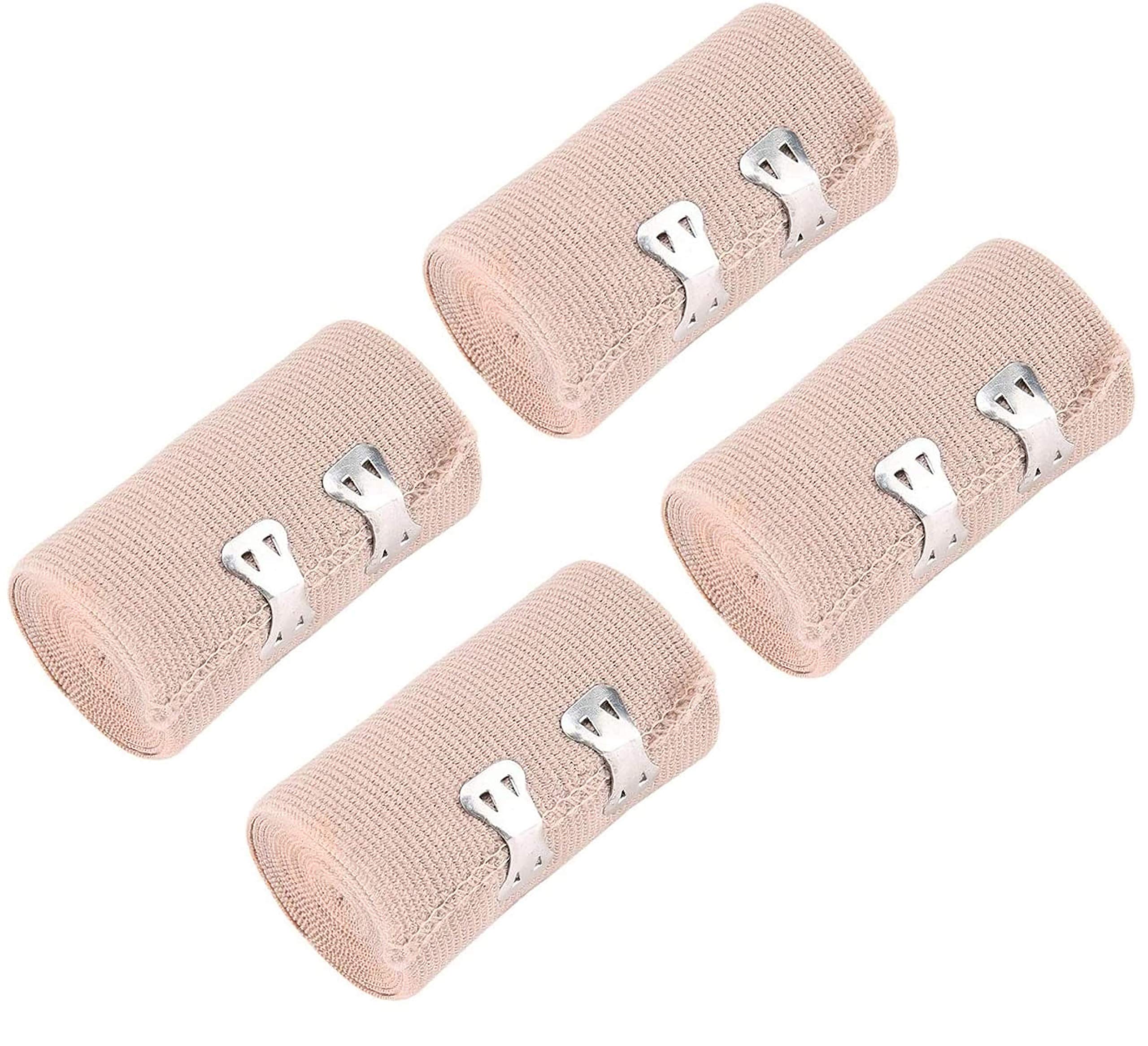 iwobi 4 Pcs Elastic Medical Bandages Wrap Compression Roll for Ankle Support Arm Leg or Chest Injury