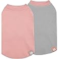 KYEESE 2Pack Dog Shirts Waffle for Small Dogs Stretchy T-Shirts Lightweight Tank Top Sleeveless Dog Vest Breathable Cat Shirt, Medium, Pink+Grey