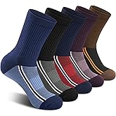 Gonii Men's Athletic Crew Socks，5 Pairs Cushioned Boot Moisture Athletic Socks for Hiking Sports Running Workout